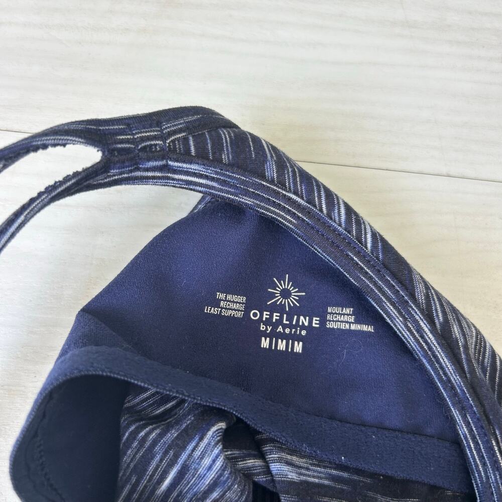 Offline by Aerie Space Dye Navy Tank Sports Bra Size Medium - Picture 6 of 6
